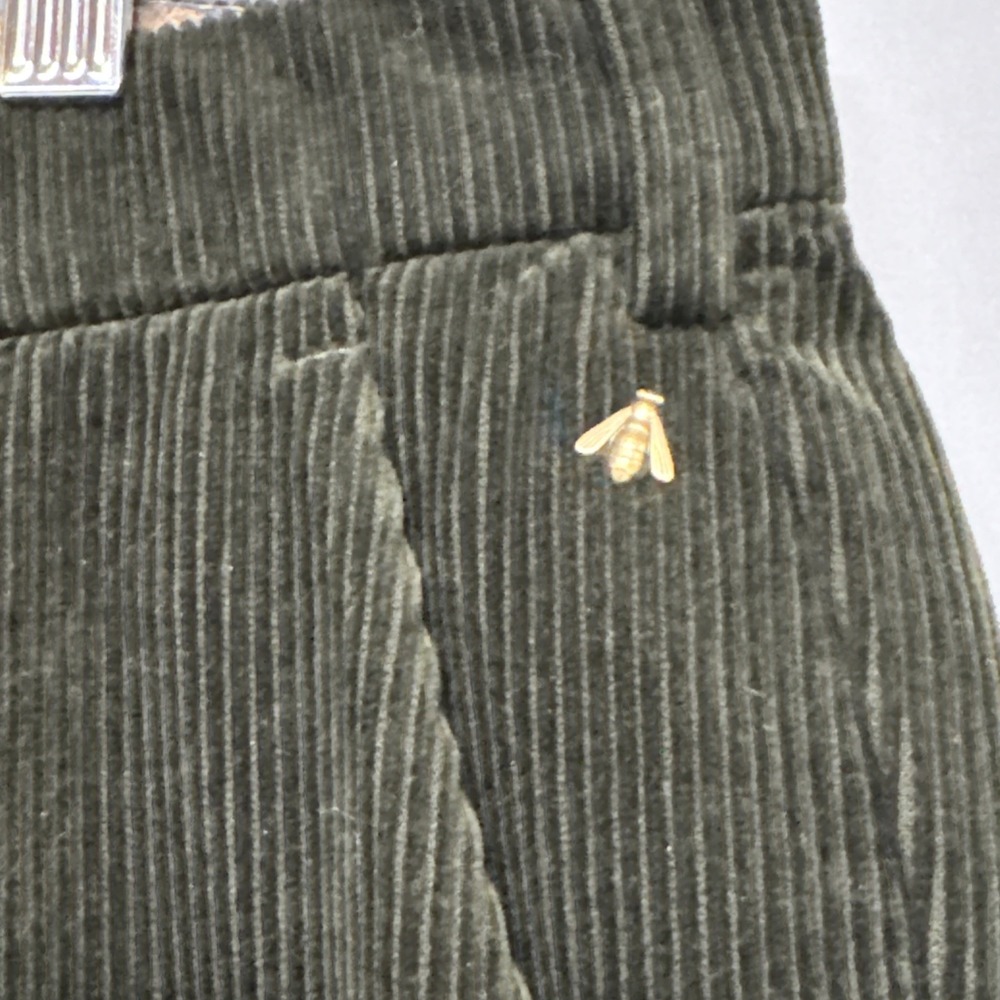 Meyer  Bonn LUXURY Corduroy Pants EU 54 Men's 38x32 Dark Green Pleated - Picture 5 of 10